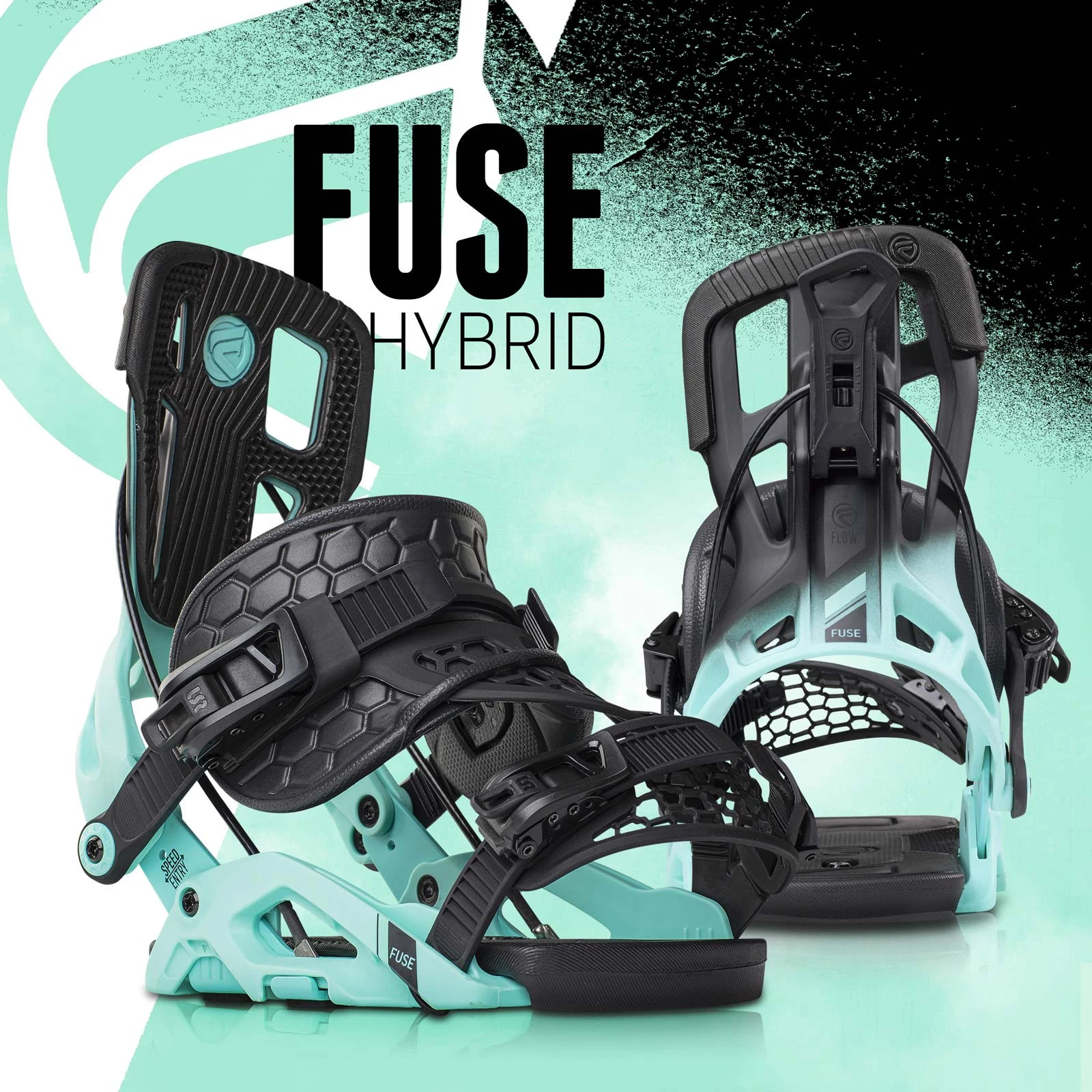 Flow Binding Co. Flow Fuse Hybrid Bindingen Black Aqua - Afbeelding 5