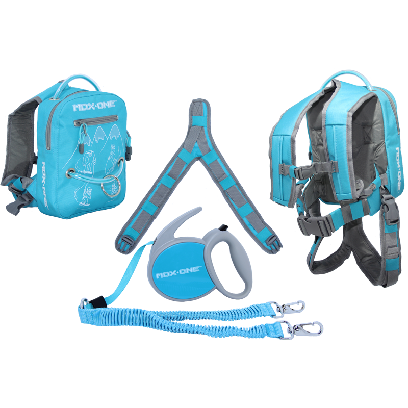 Mdxone Snowboard- En Skiharnas Voor Kinderen Aqua Blauw